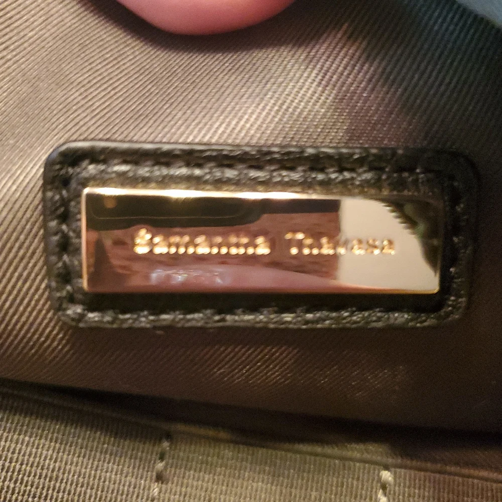 Samantha Thavasa Black Leather Studded Crossbody Bag